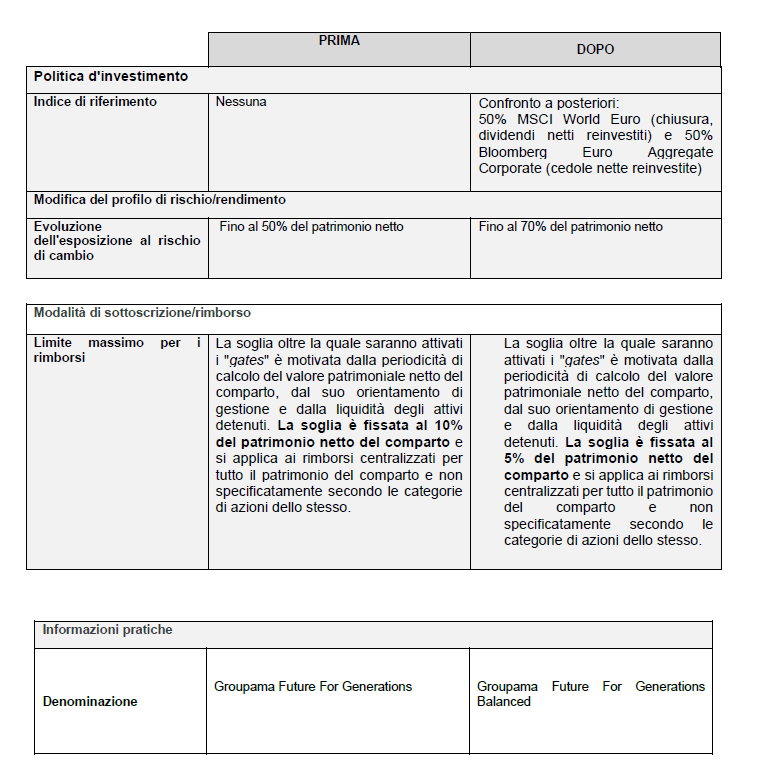 politica d'investimento